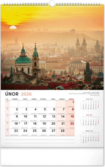 Vægkalender Prag 2026
