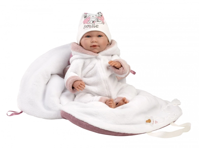 Llorens 74048 NYFØDT - realistisk dukke baby med lyde og blødt stofkrop - 42 cm