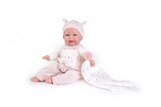 Antonio Juan 70252 CLARA - realistisk dukke baby med lyde og blødt stofkrop - 34 cm