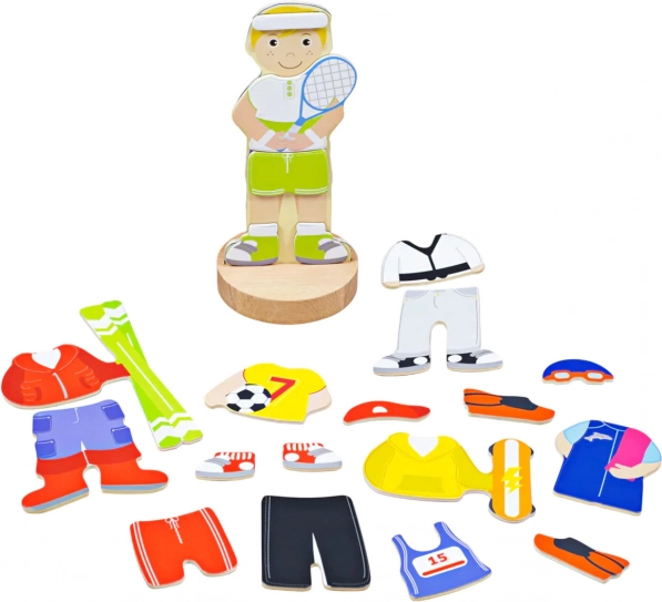 Magnetisk påklædningspuslespil sportaktiviteter Bigjigs Toys