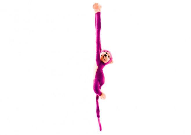 Plys maskot abe med lyd mørk pink 60 cm