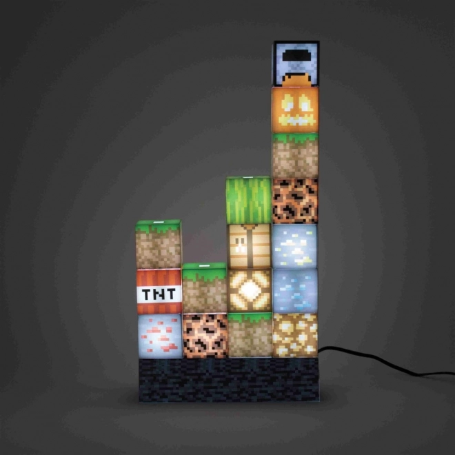 Minecraft-lys med klodser – byggesæt med 16 dele