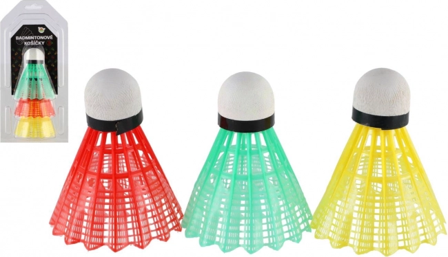Farvede badmintonbolde/kurve 3 stk