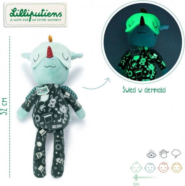 Lilliputiens sovedyr med fluorescerende elementer drage JOE 6 m+