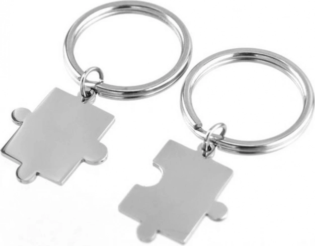 Nøgleringe i stål Puzzle – sæt med 2 stk.