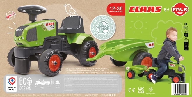 Gåbil - Claas traktor med rat og trailer