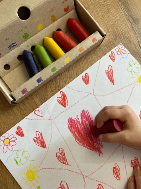 Økologiske vokspasteller Junior 6 stk