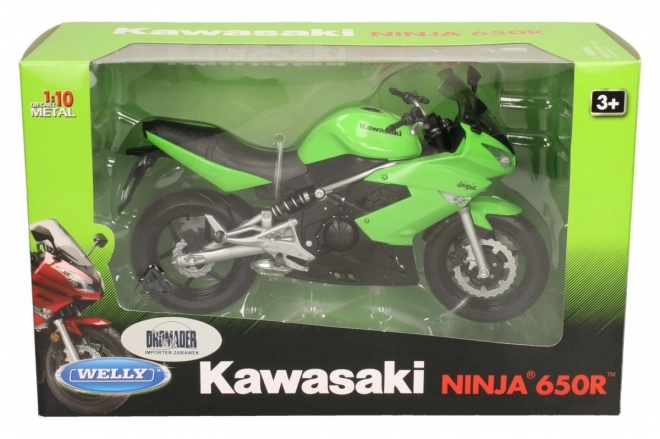 Welly Motorcykel Kawasaki Ninja 650R 1:10 grøn