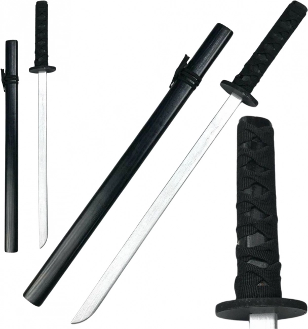 Træningkatana i sort træ 70 cm