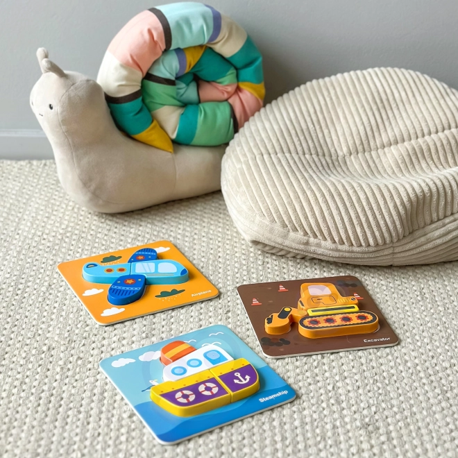 Woopie træpuslespil køretøjer Montessori FSC