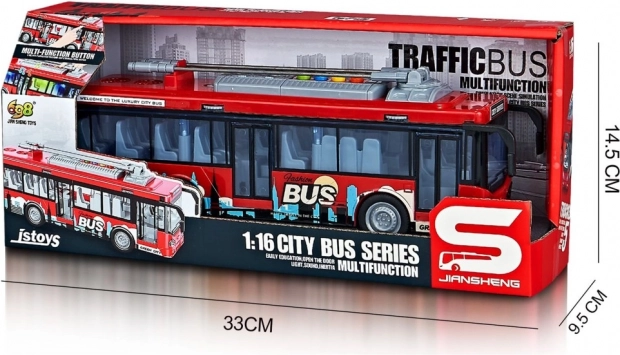 Legetøjs-trolleybus med lys- og lydeffekter