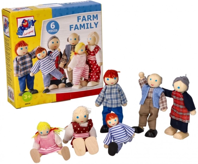 Trædukke familie 6 personer