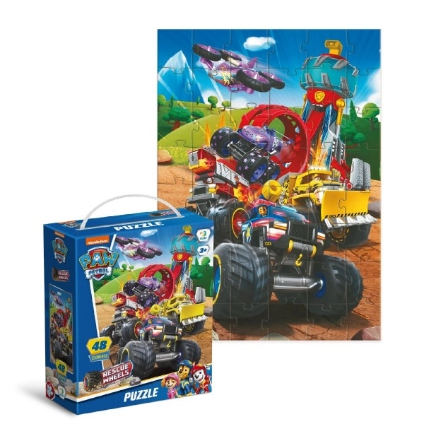 Puslespil med Paw Patrol-motiv: Redning på hjul