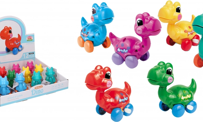 Træk-op dinosaur plast 10 cm