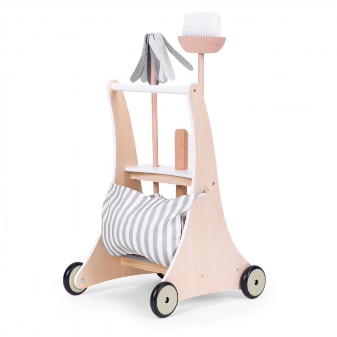 Beige rengøringsvogn i træ ECOTOYS