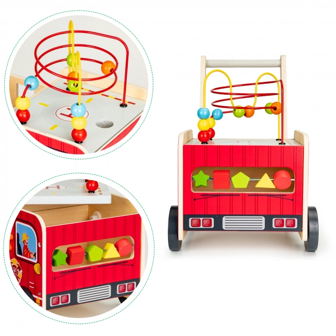 Træuddannelses Walker med Klodser - Brandbil ECOTOYS