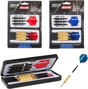 Sæt dartpile til dartskive med metalspidser og etui, 3 stk.