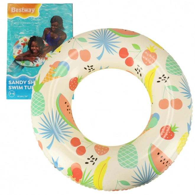 Børneopblæselig ring med frugtprint