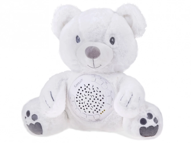 Plys bamse med melodier og projektor
