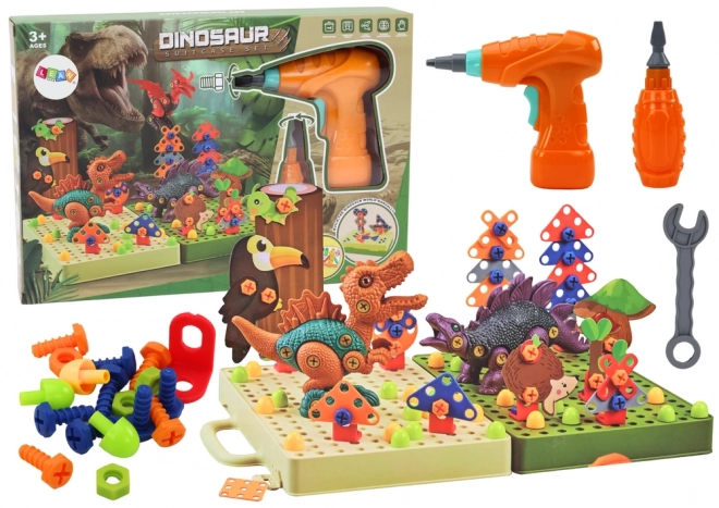 3D konstruktionspuslespilsblokke DIY Dinosaurer Skilbart Boremaskine