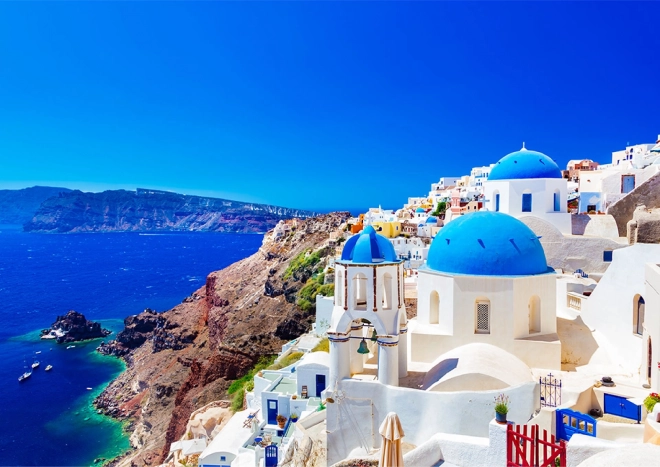 Smukke motiver af Santorini