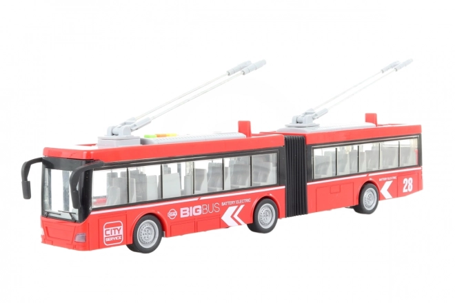 Artikuleret bus rød på batteri