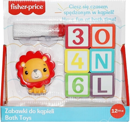 Badlegetøj Bogstaver og tal med løvefigur Fisher Price