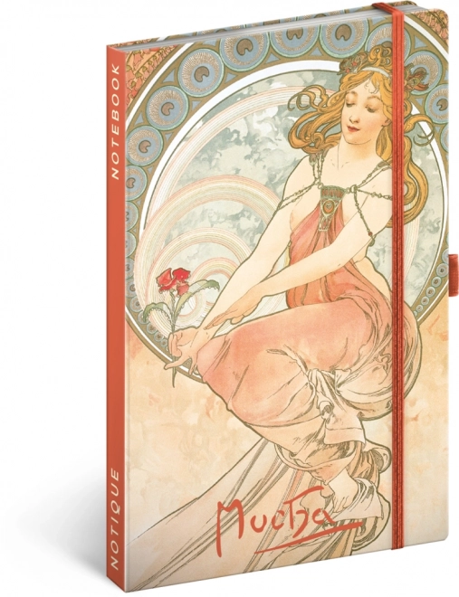 NOTIQUE Notes Alfons Mucha – Maleri, linjeret, 13 x 21 cm