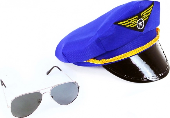 Sæt med pilotkasket og briller til voksne