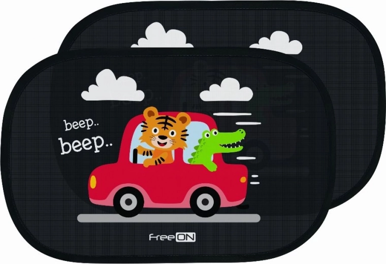 FreeON solskærme til bilen med dyr, UPF 50+, 48 × 31 cm