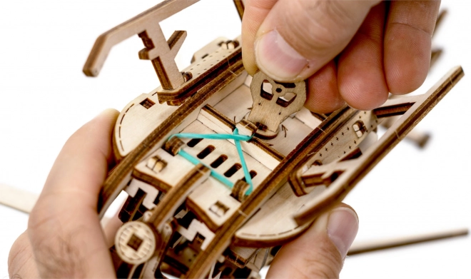 Træ 3D puslespil helikopter