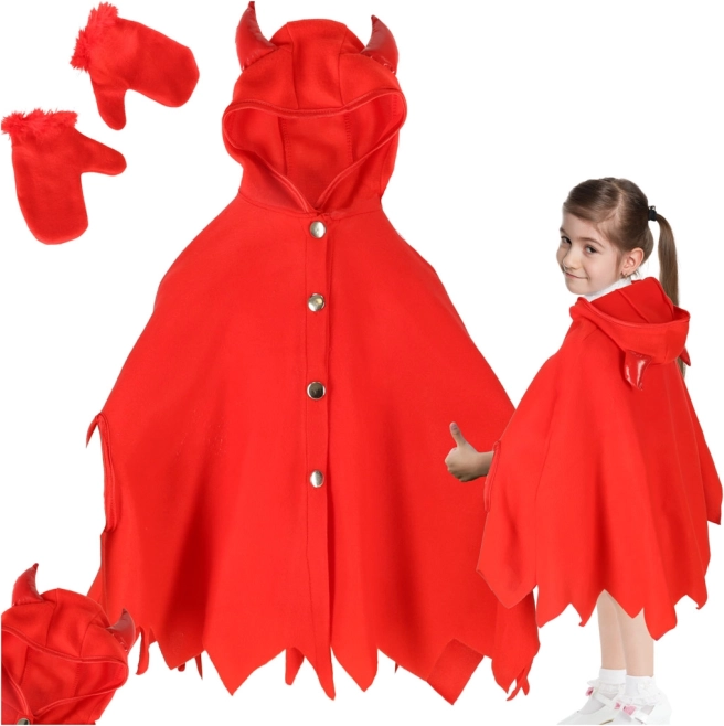 Børnekostume lille djævel, størrelse S (100–110 cm)