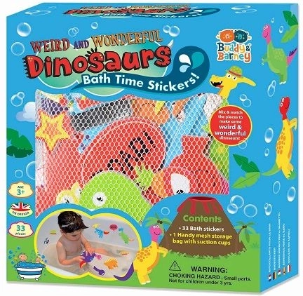 Skumsbadeklistermærker Skøre dinosaurer med net