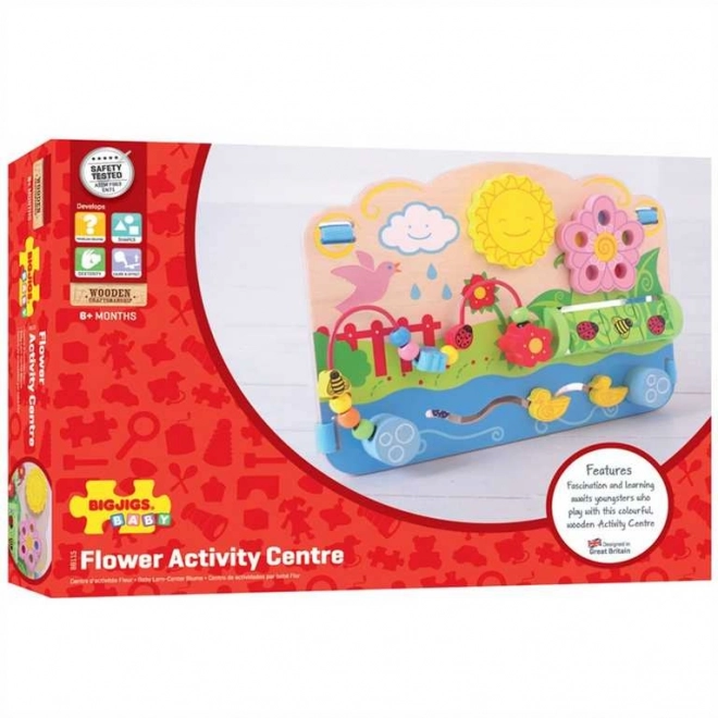 Bigjigs Baby Træmotorikbræt Blomster