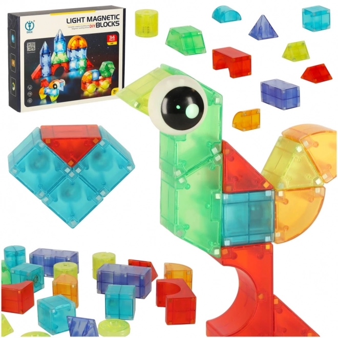 Lysende magnetiske blokke 32 el.
