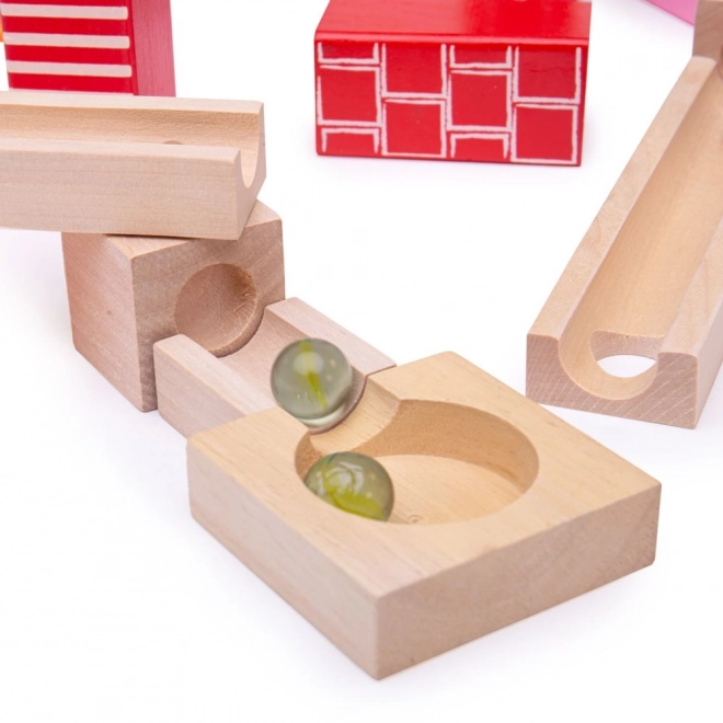 Bigjigs Toys Træ kuglebane farverig