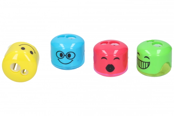 Blyantspidser til to blyanter med beholder - smiley