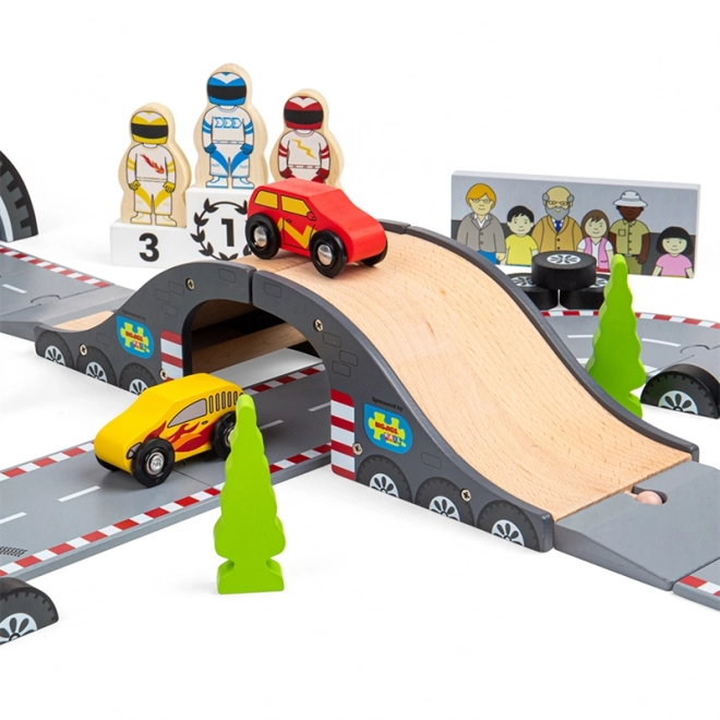 Bigjigs Rail Træ Racerdag Autodræs