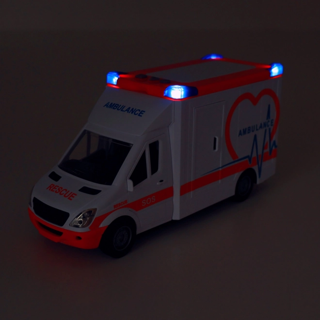 Ambulancebil med lyd og lys