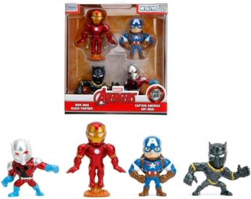 Sæt med metalfigurer MARVEL AVENGERS 6 cm – 4 stk.