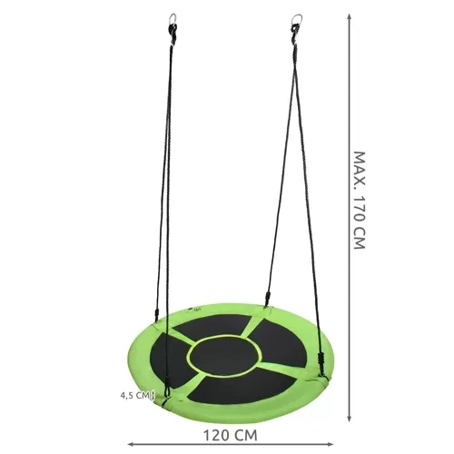 Gynge storkerede 100cm grøn-sort 23514