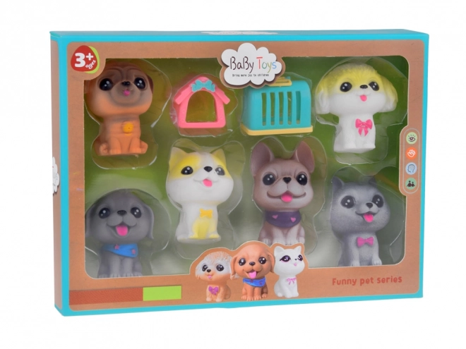 Sæt af gummi hundefigurer
