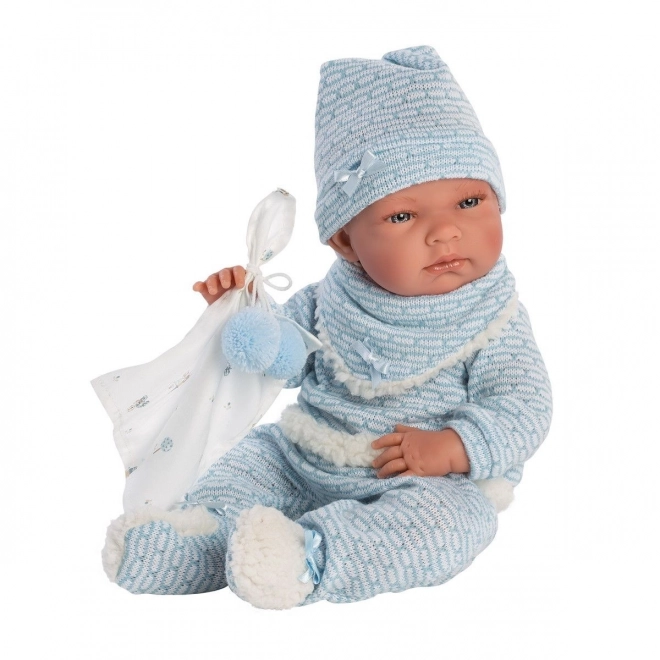Llorens 73859 NEW BORN DRENGE BARN - realistisk dukke baby med fuldt vinylkrop - 40 cm