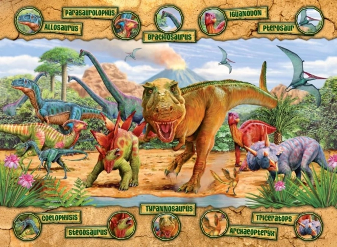 Puslespil Dinosaurer XXL 100 brikker