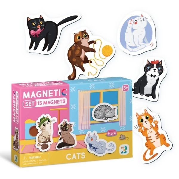 Katte Magneter 15 stk i æske 17x11x3cm