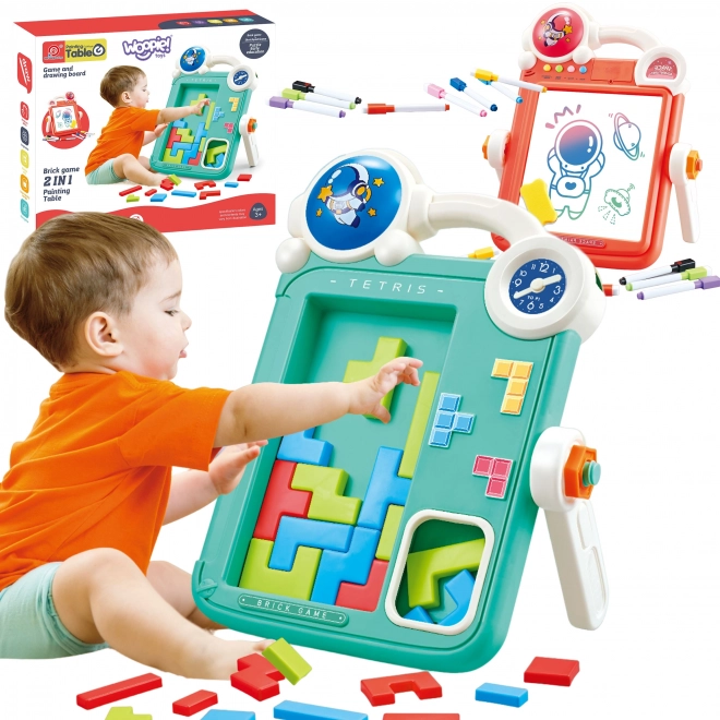 Dobbelt-sidet tegnetavle og Tetris spil 2i1