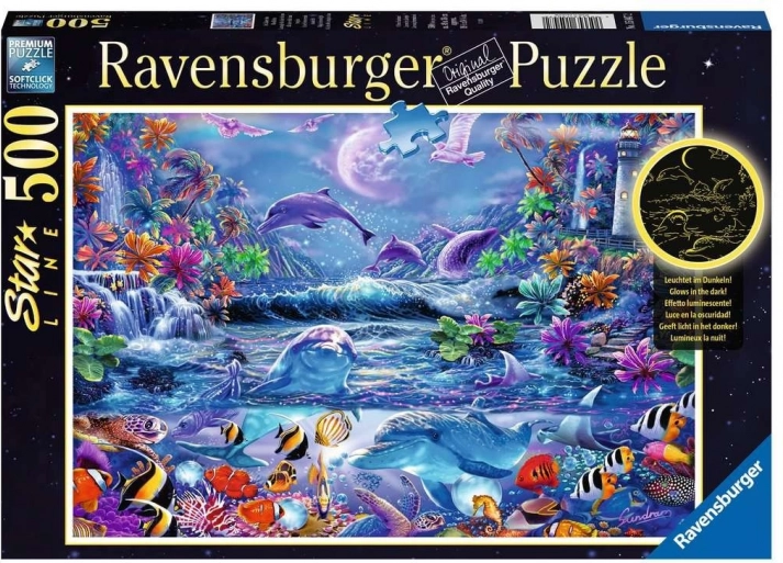RAVENSBURGER puslespil, der lyser i mørke – magisk verden, 500 brikker