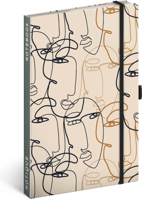 NOTIQUE linjeret notesbog ansigt 13 × 21 cm