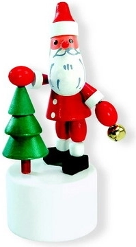 Trykfigur i træ Santa Claus med juletræ DETOA