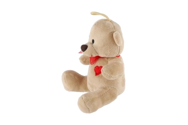 Plys bamse med sløjfe og hjerte 12 cm